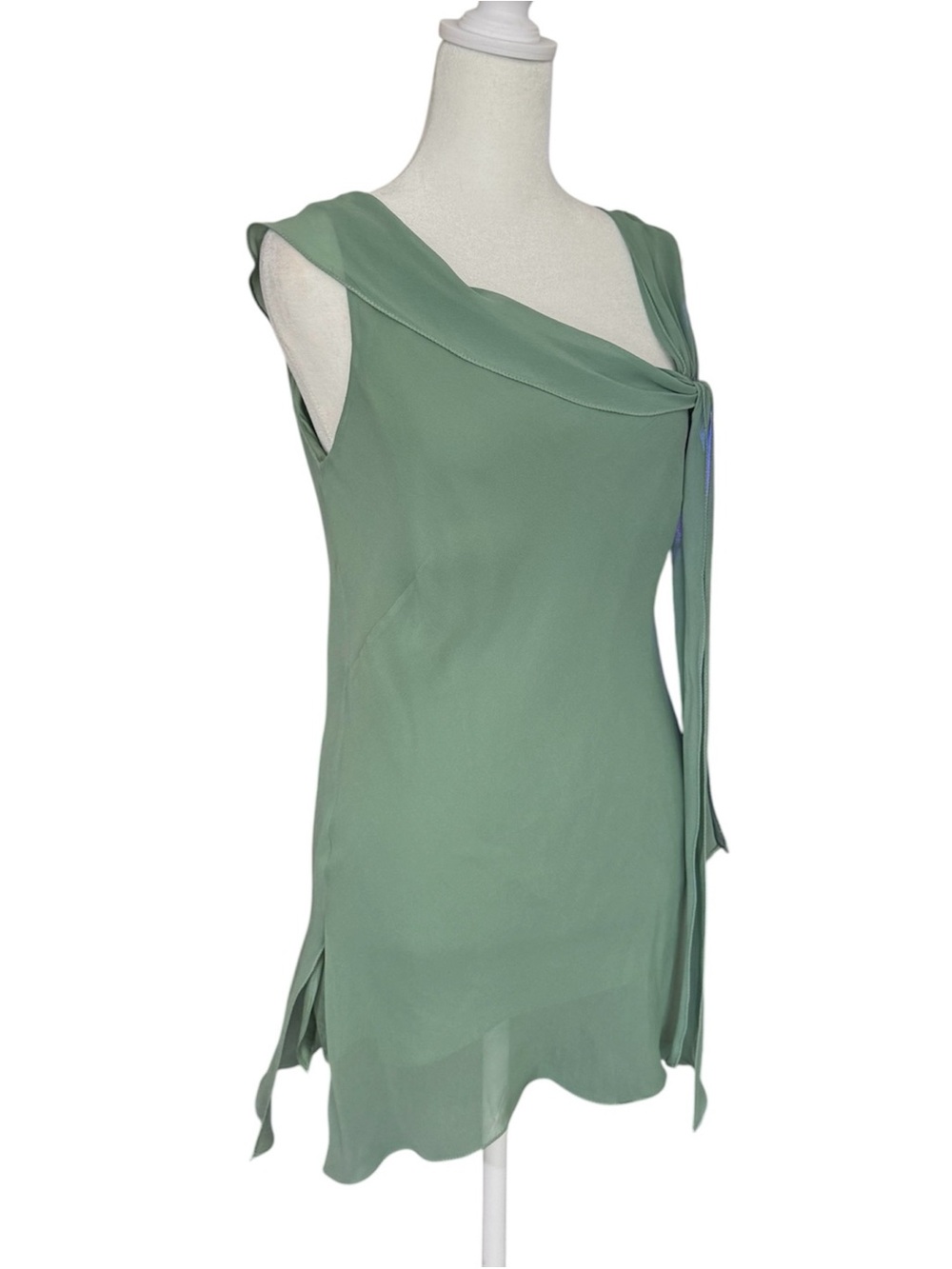Studio M Silk Fairy Flowy Tank Top Seafoam Green